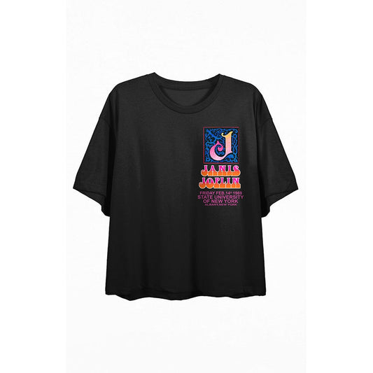 Women's Janis Joplin Vibrant Poster Cropped T-Shirt