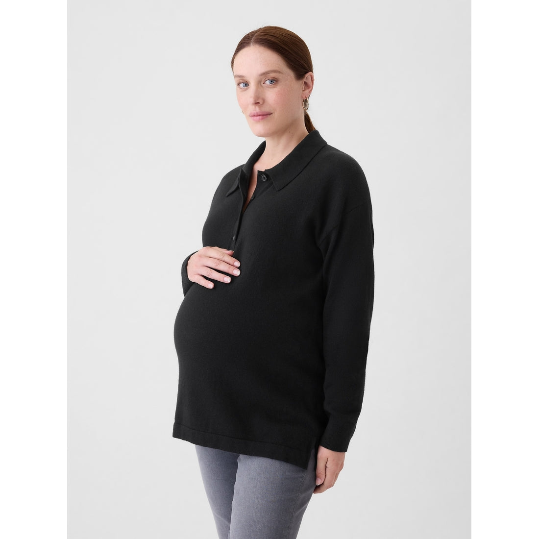 Maternity CashSoft Polo Shirt Sweater