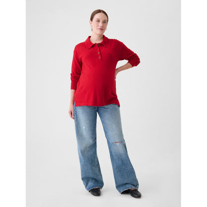 Maternity CashSoft Polo Shirt Sweater