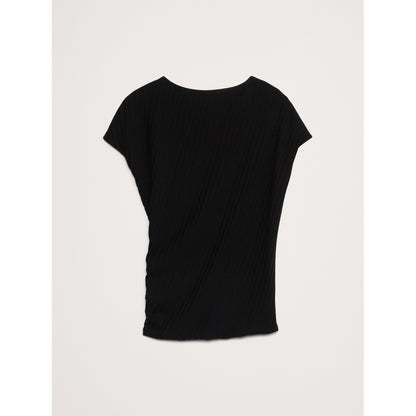 Wide Ribbed Draped Top