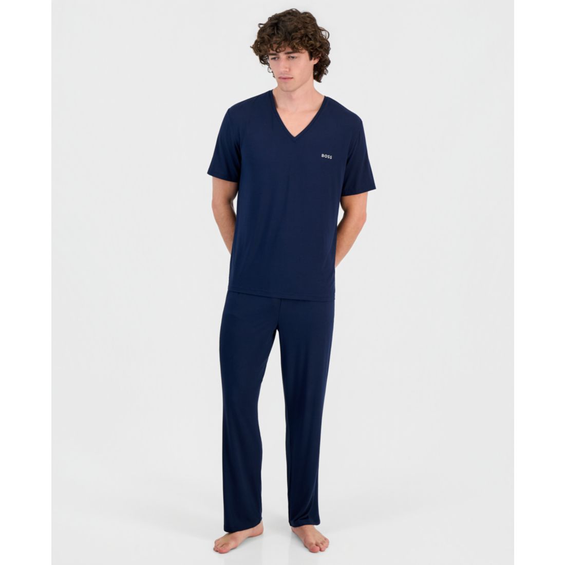 Hugo Boss Men's Modal-Blend V-Neck Comfort T-Shirt