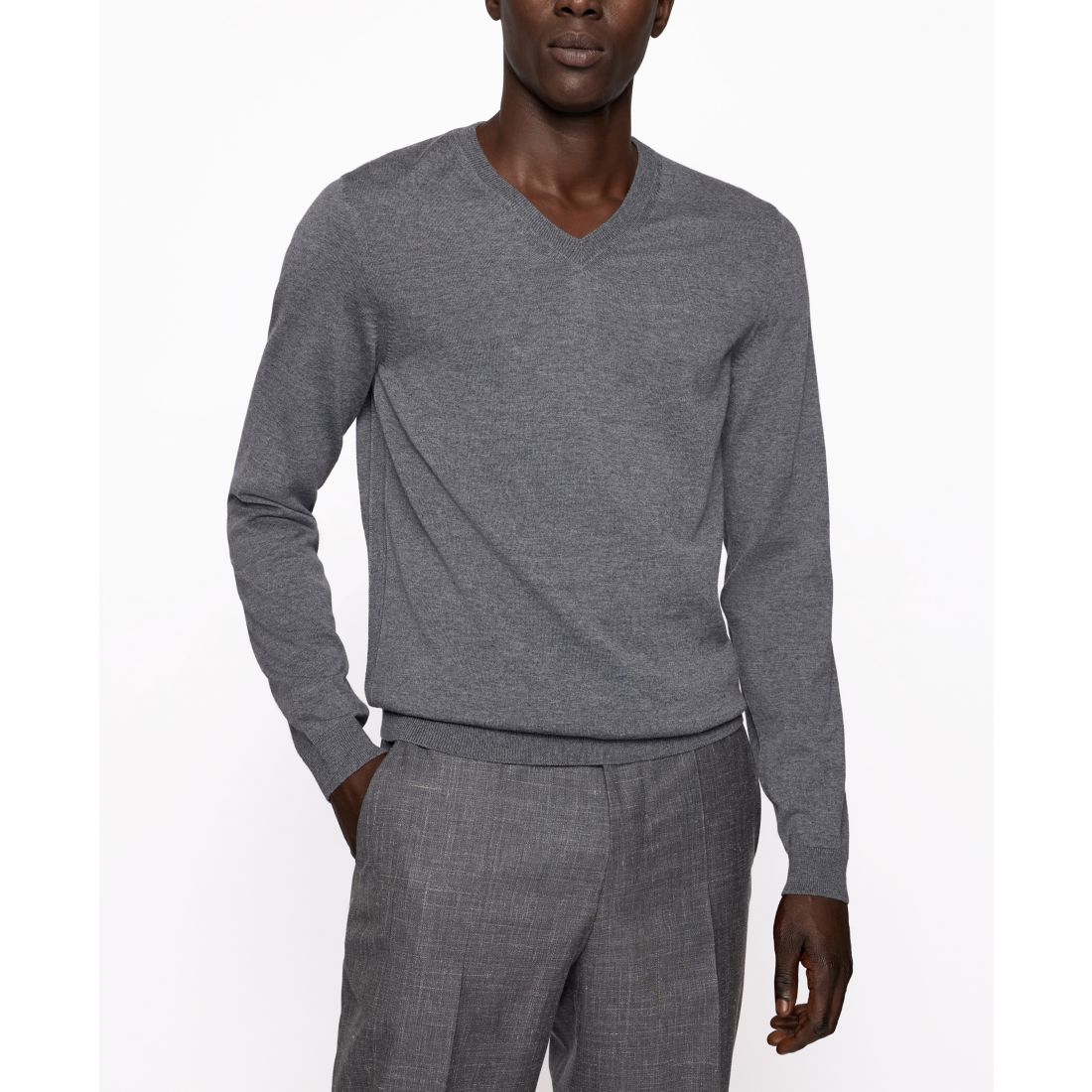 Boss by Hugo Boss Men's Slim-Fit Merino Wool V-Neck Sweater