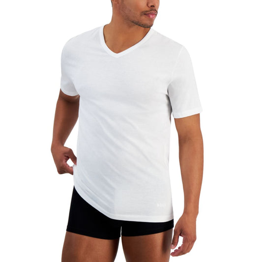 Hugo by Hugo Boss Men's 5-Pack Authentic Solid Cotton V-Neck T-Shirts