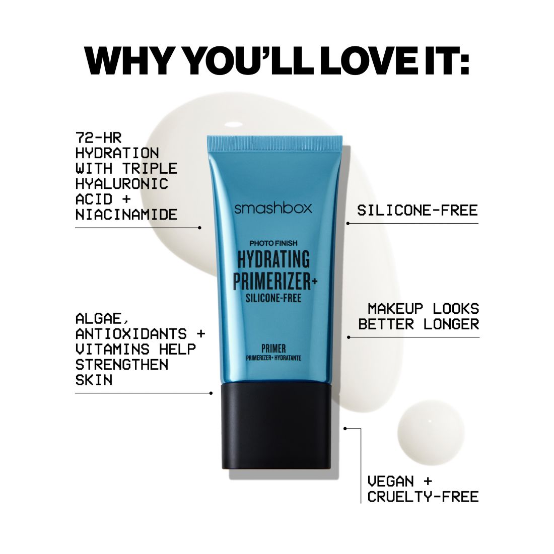 Smashbox Photo Finish Hydrating Primerizer+ Silicone-Free Primer, 1.35 oz.