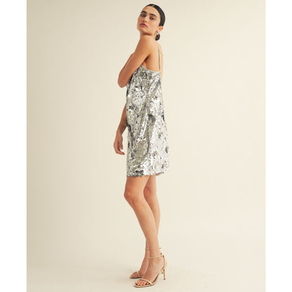 Arose Studio, Inc Women's Sweetheart Neck Dainty Sequin Slip Mini Dress