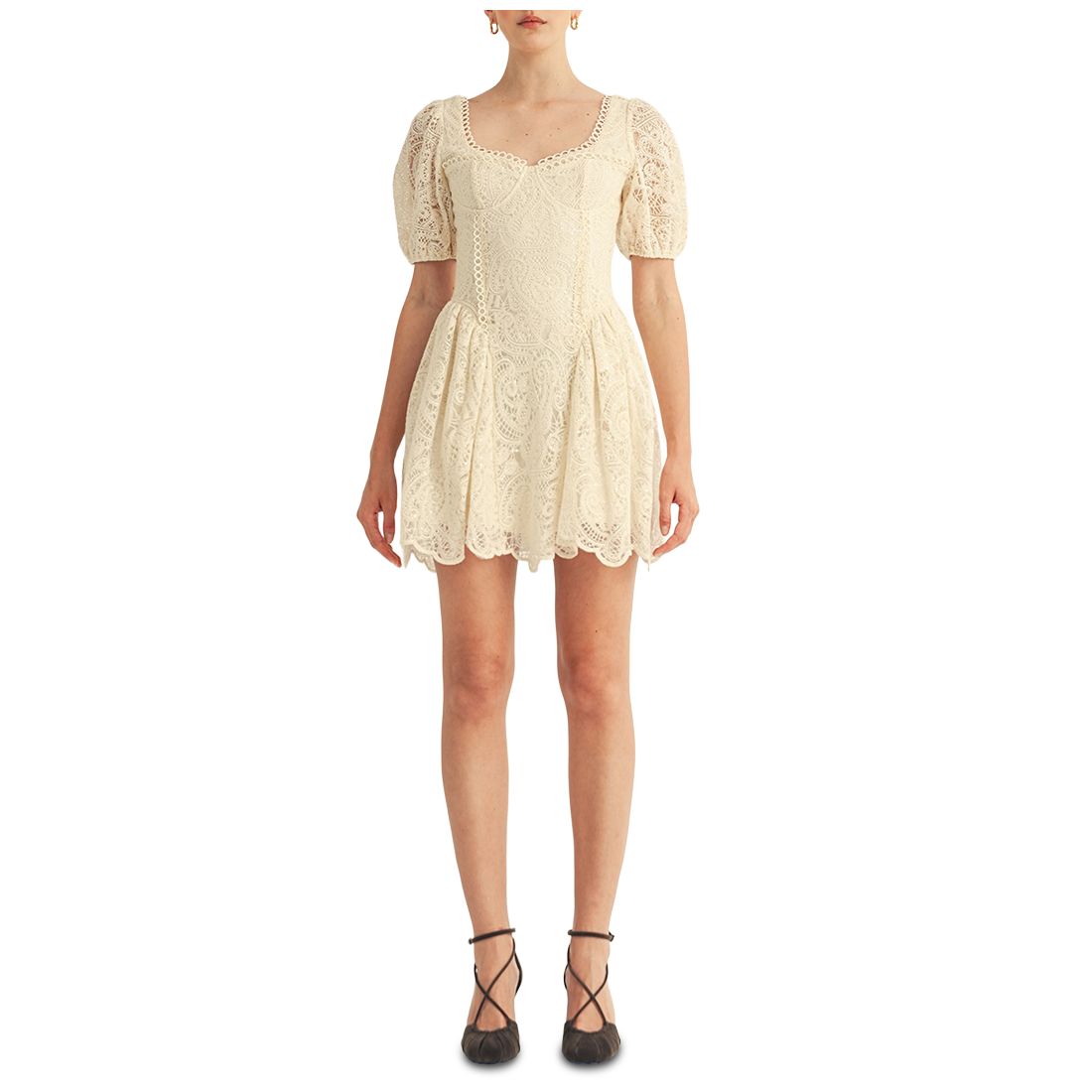 Arose Studio, Inc Women's Amaline Balloon Sleeve Sweetheart Neck Mini Dress