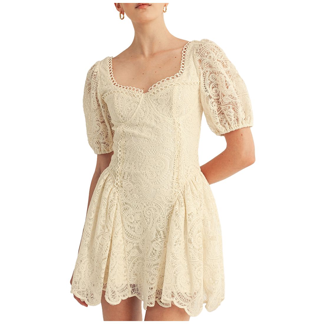 Arose Studio, Inc Women's Amaline Balloon Sleeve Sweetheart Neck Mini Dress