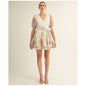 Arose Studio, Inc Women's Floral Garden Border Print Belted Mini Dress