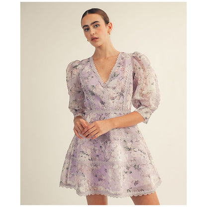 Arose Studio, Inc Women's Scarlett Printed V-Neck Mini Dress