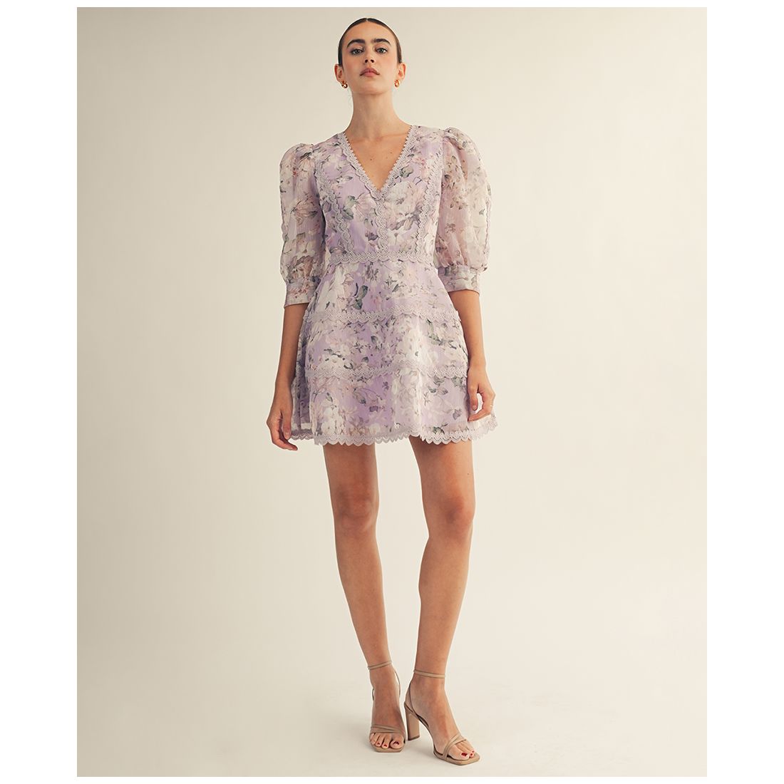 Arose Studio, Inc Women's Scarlett Printed V-Neck Mini Dress