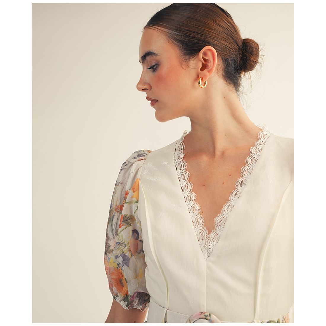 Arose Studio, Inc Women's Floral Garden Border Print Belted Mini Dress