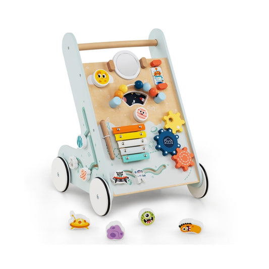 Slickblue Kids Walker Push and Pull Learning Activity Center with Wheels 1+ Years Old