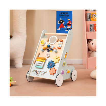 Slickblue Kids Walker Push and Pull Learning Activity Center with Wheels 1+ Years Old