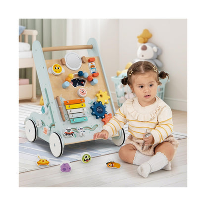 Slickblue Kids Walker Push and Pull Learning Activity Center with Wheels 1+ Years Old