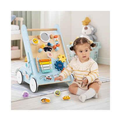Slickblue Kids Walker Push and Pull Learning Activity Center with Wheels 1+ Years Old