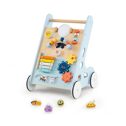 Slickblue Kids Walker Push and Pull Learning Activity Center with Wheels 1+ Years Old