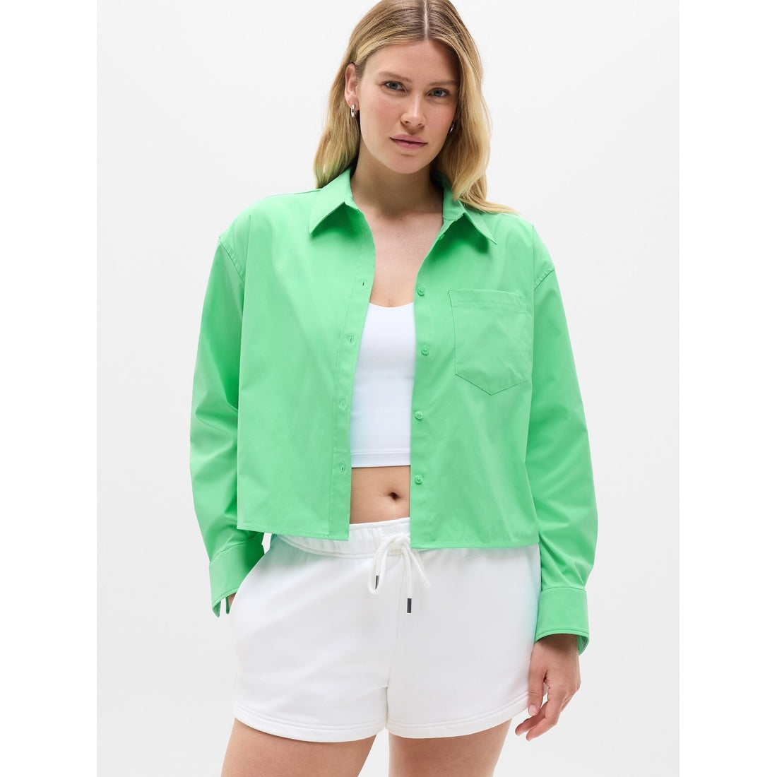 Women's Midday Cropped Poplin Shirt