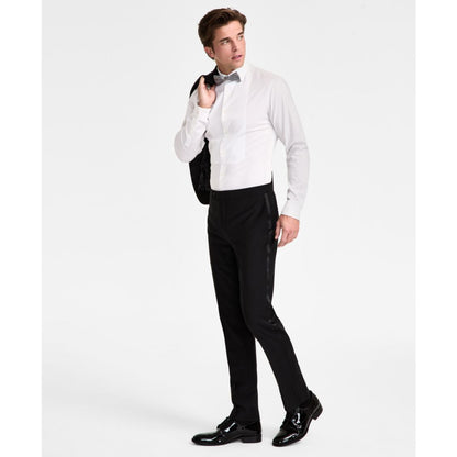 Calvin Klein Men's Slim-Fit Wool-Blend Tuxedo Pants