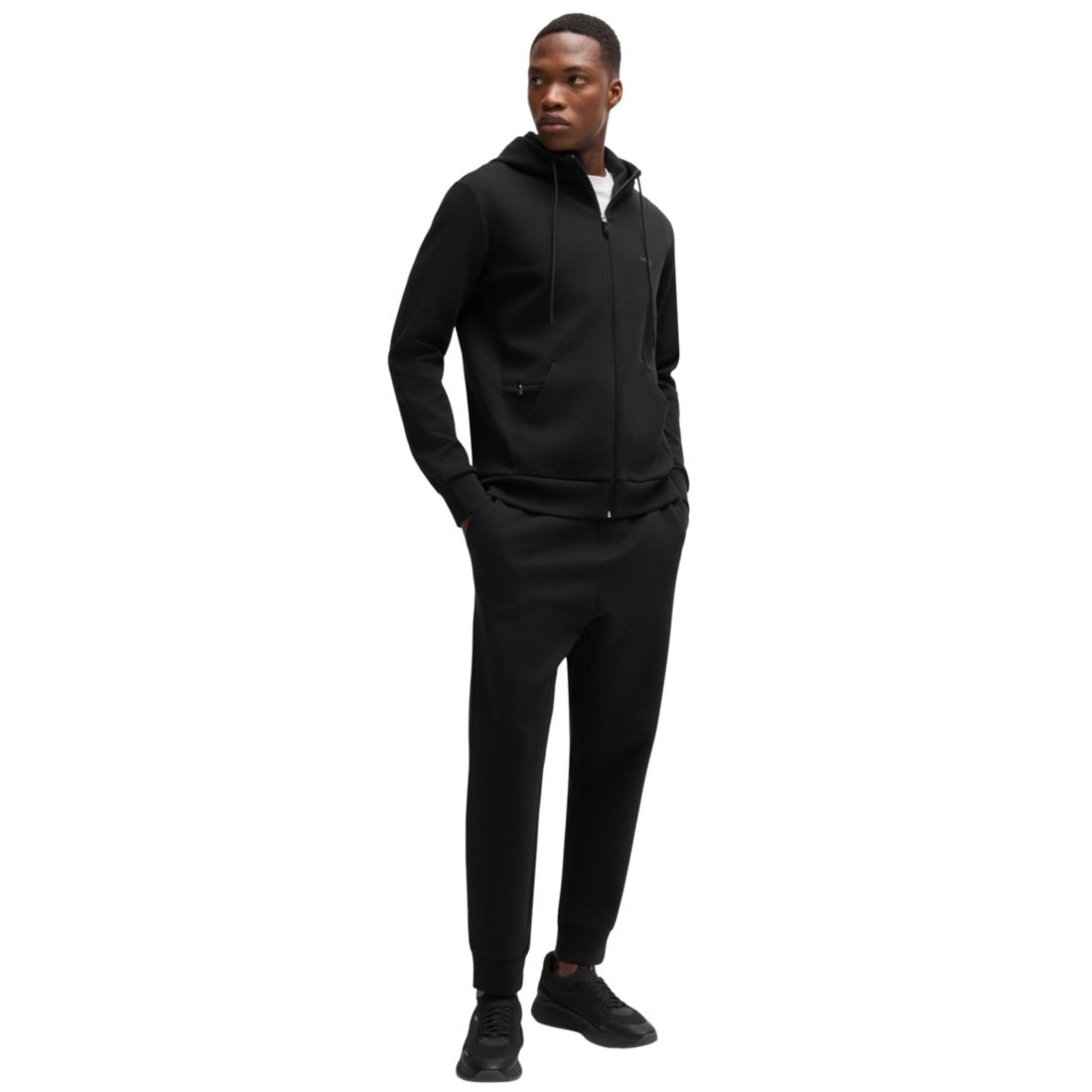 Boss by Hugo Boss Men's Logo Print Zip-Up Hoodie