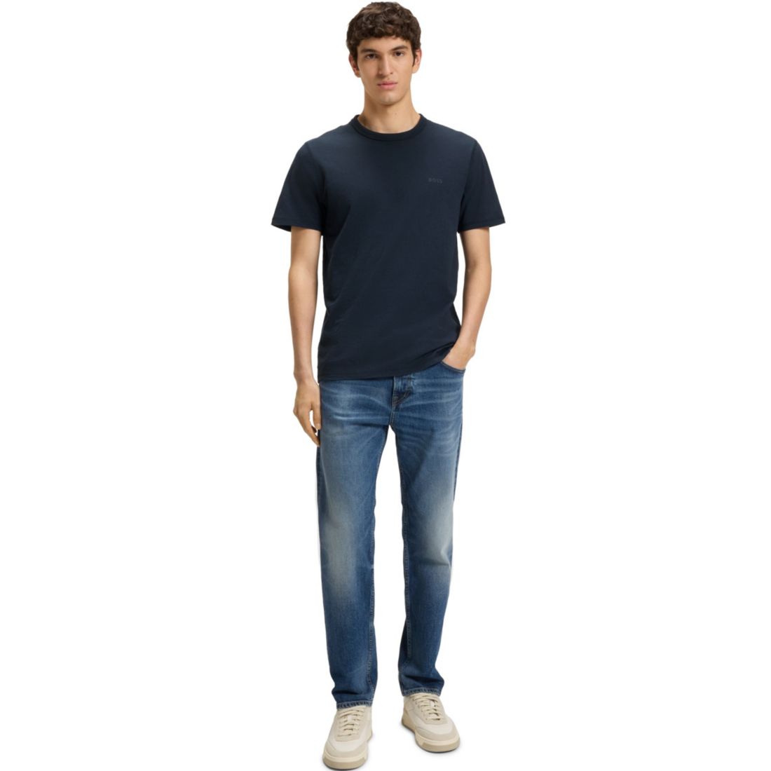 Boss by Hugo Boss Men's Slub-Cotton Logo Detail T-Shirt
