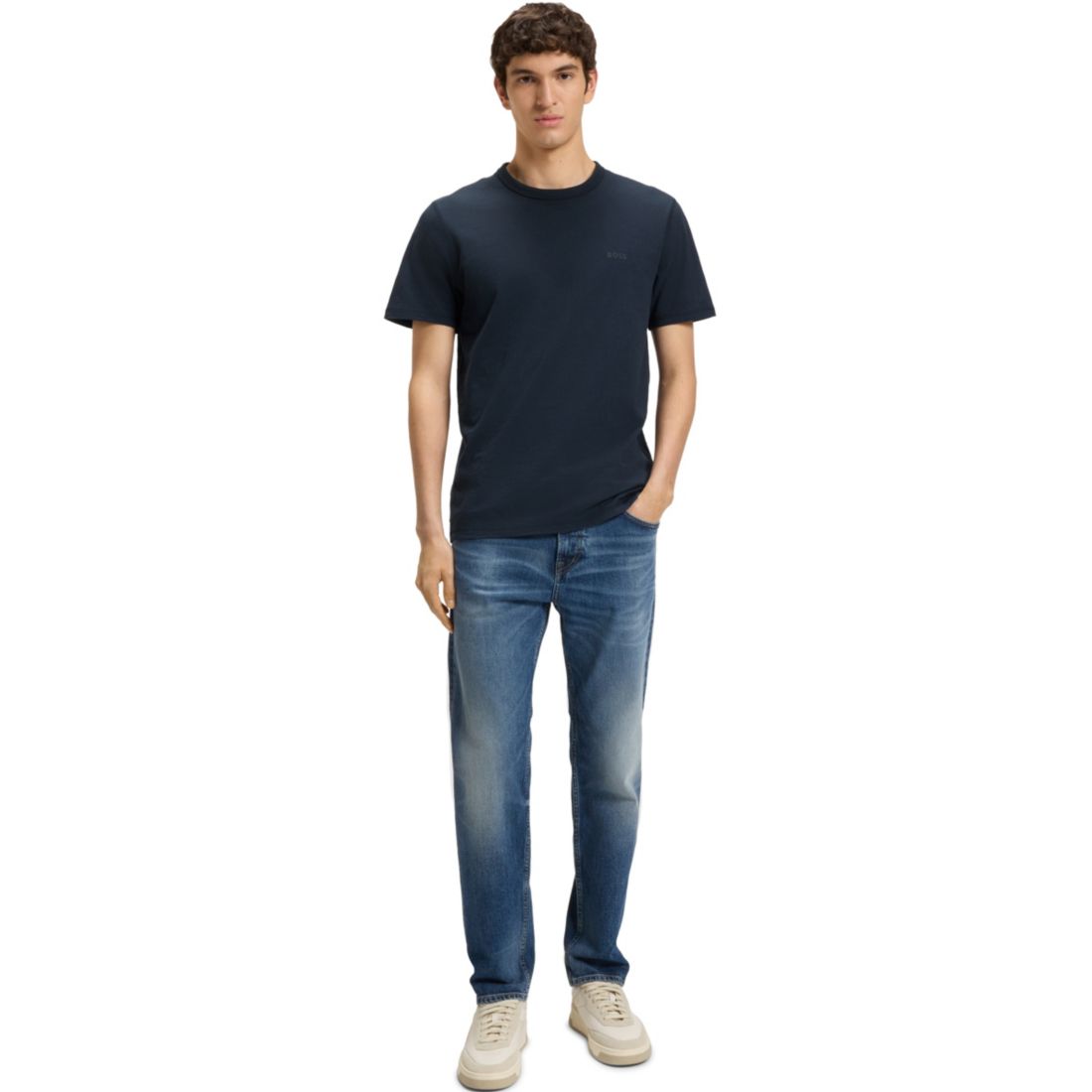 Boss by Hugo Boss Men's Slub-Cotton Logo Detail T-Shirt