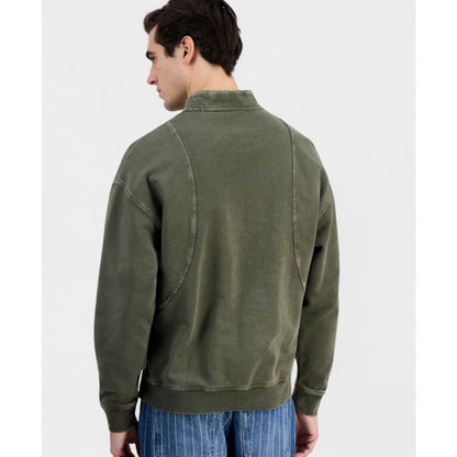Hugo Boss Men's Distressed Logo Quarter-Zip Sweater