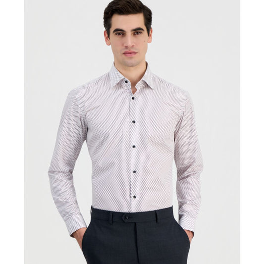 Men's Modern-Fit Circle Print Dress Shirt
