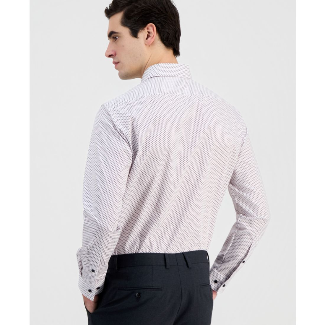 Men's Modern-Fit Circle Print Dress Shirt