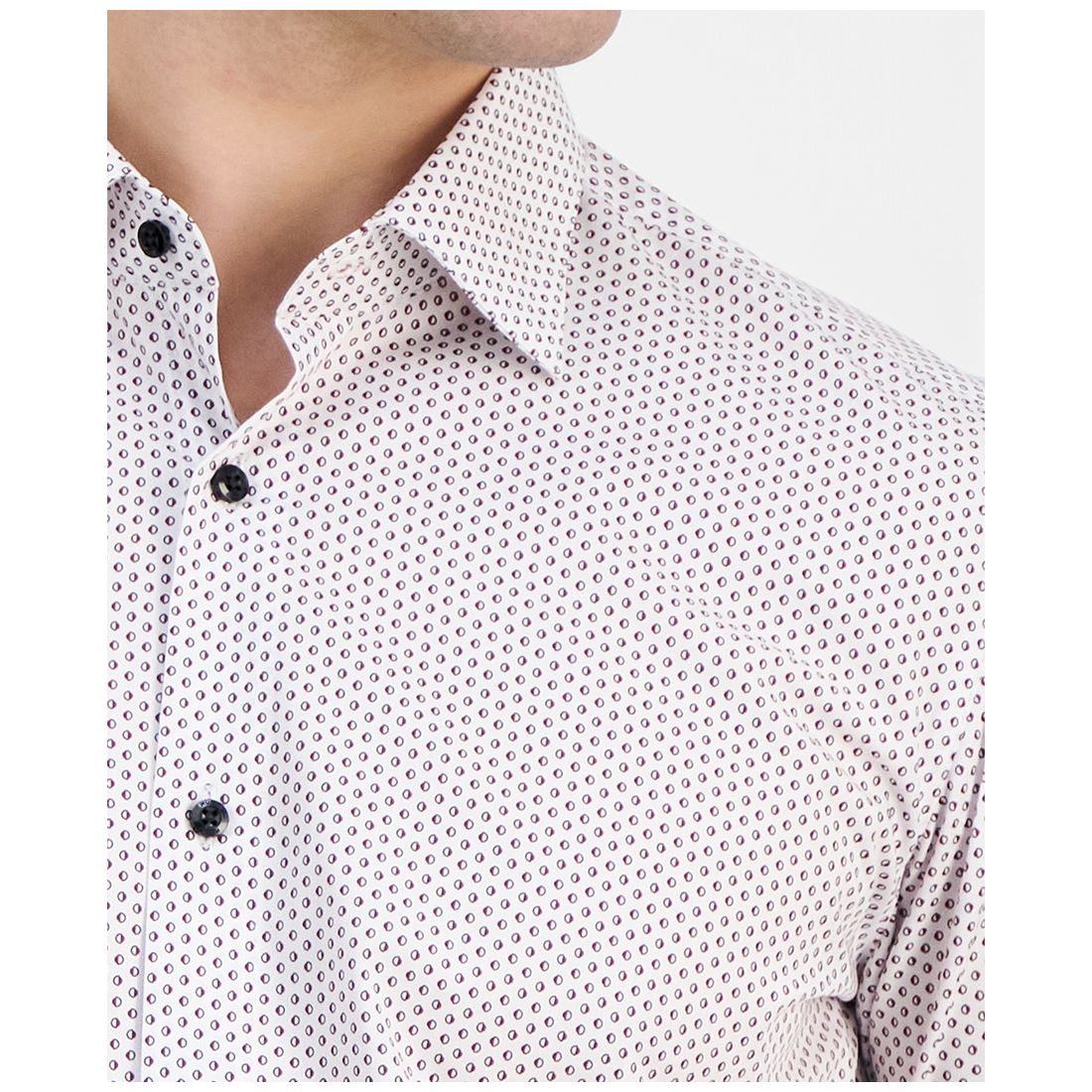 Men's Modern-Fit Circle Print Dress Shirt