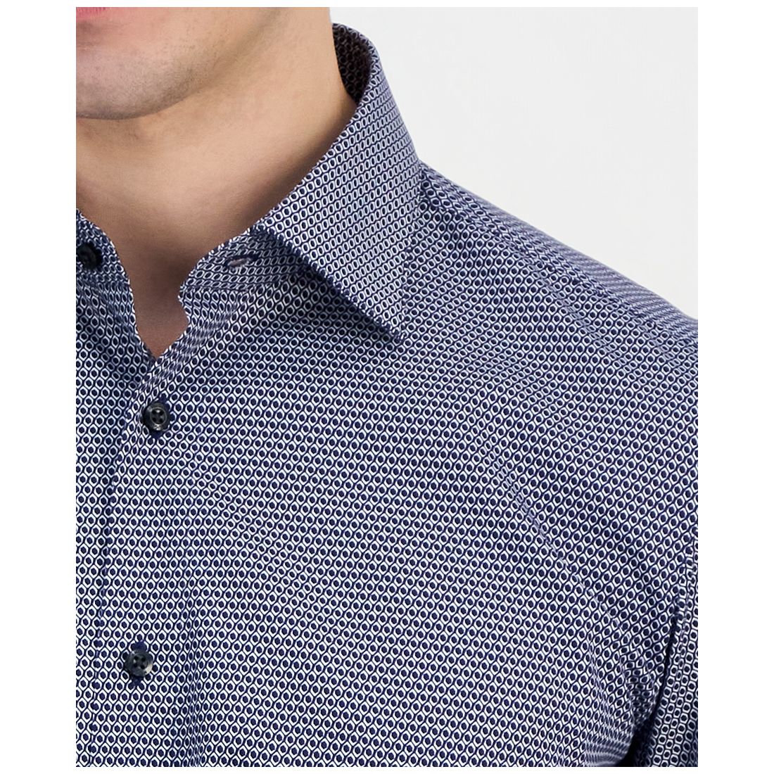 Men's Modern-Fit Circle Print Dress Shirt