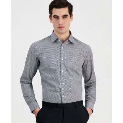 Men's Modern-Fit Circle Print Dress Shirt
