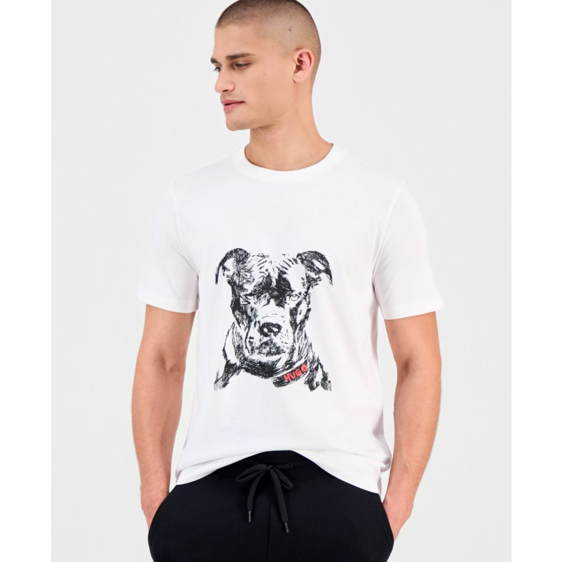 Hugo Boss Men's Dubrox Short-Sleeve Dog Graphic Crewneck T-Shirt