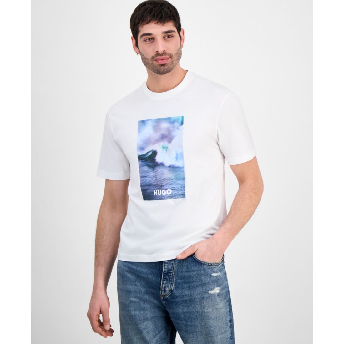 Hugo by Hugo Boss Men's Wave Applique T-Shirt