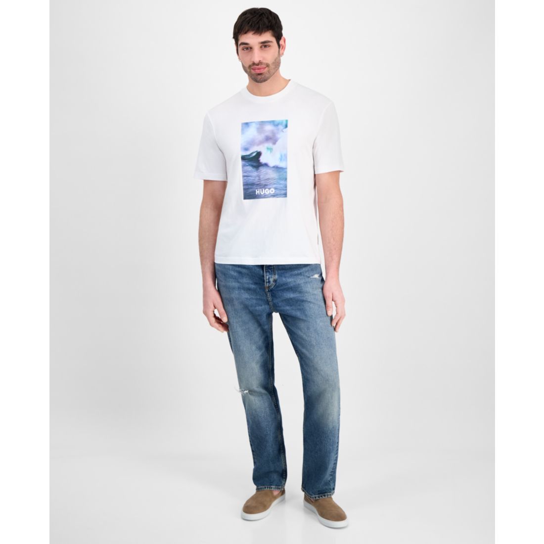 Hugo by Hugo Boss Men's Wave Applique T-Shirt