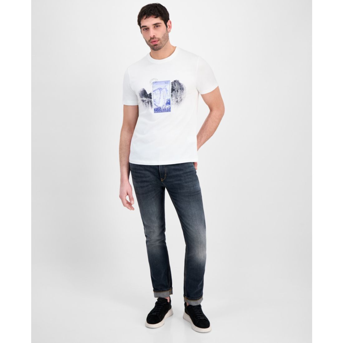 Hugo by Hugo Boss Men's Yosemite Postal Stamp Graphic Print T-Shirt