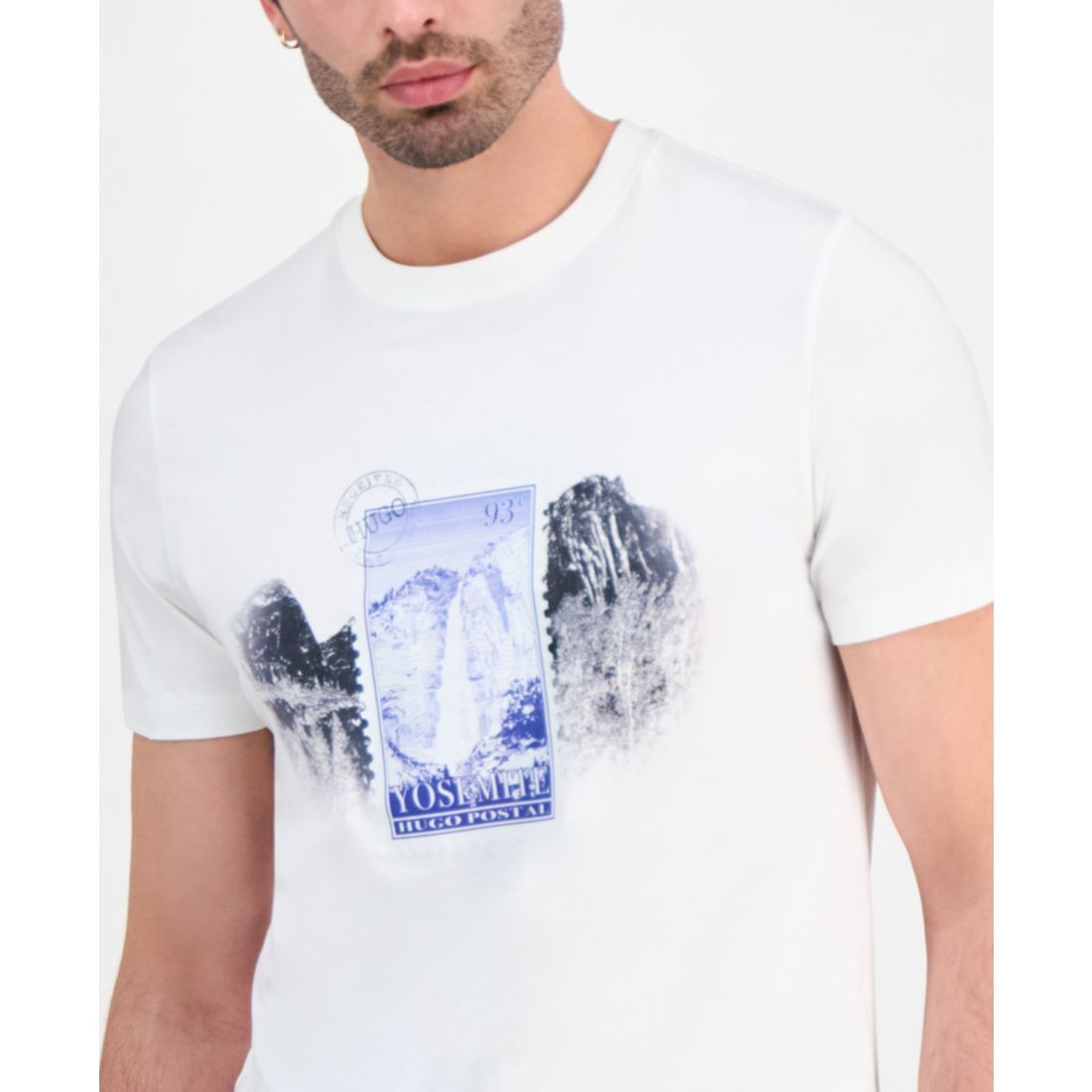 Hugo by Hugo Boss Men's Yosemite Postal Stamp Graphic Print T-Shirt