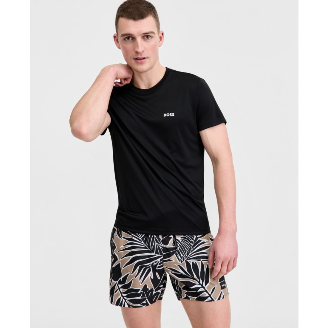 Boss by Hugo Boss Men's Short-Sleeve Sun Protection Rashguard Swim Shirt