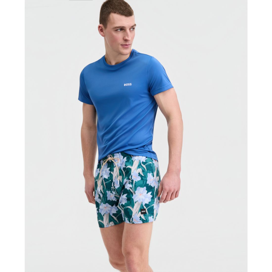Boss by Hugo Boss Men's Short-Sleeve Sun Protection Rashguard Swim Shirt
