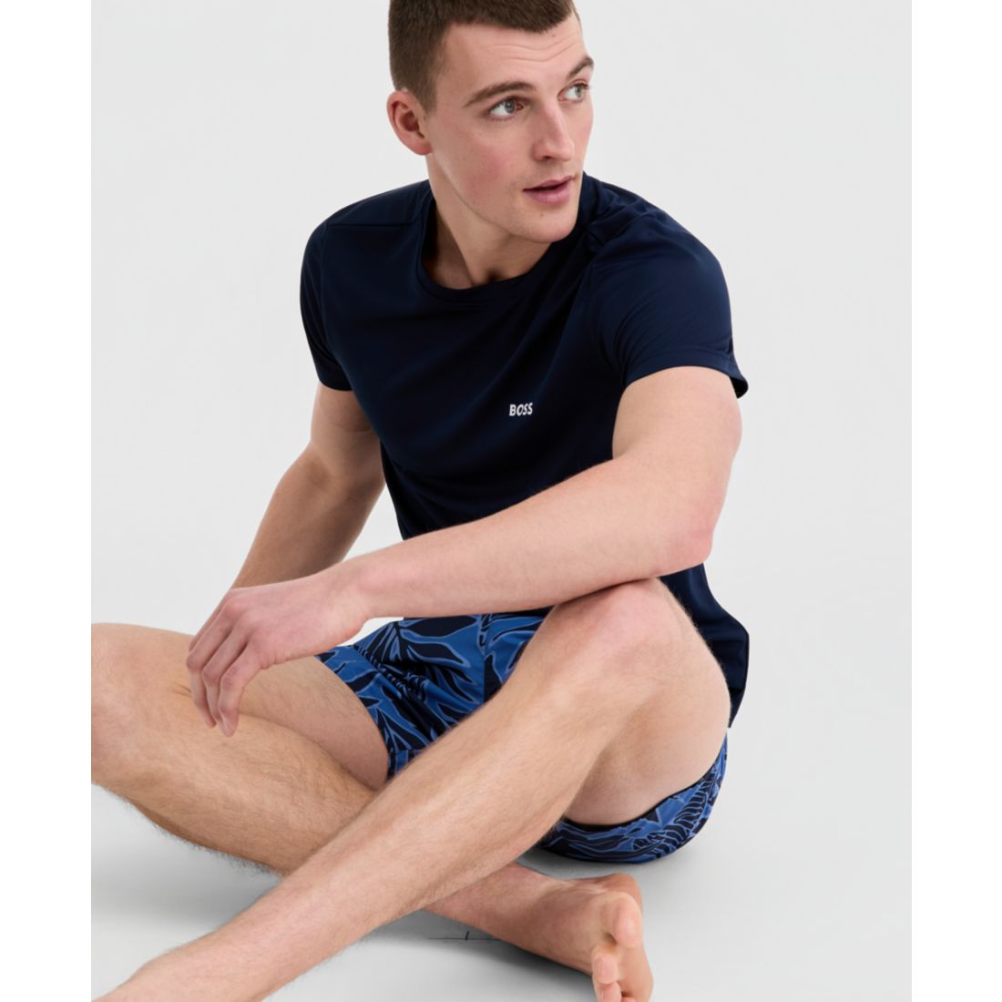 Boss by Hugo Boss Men's Short-Sleeve Sun Protection Rashguard Swim Shirt