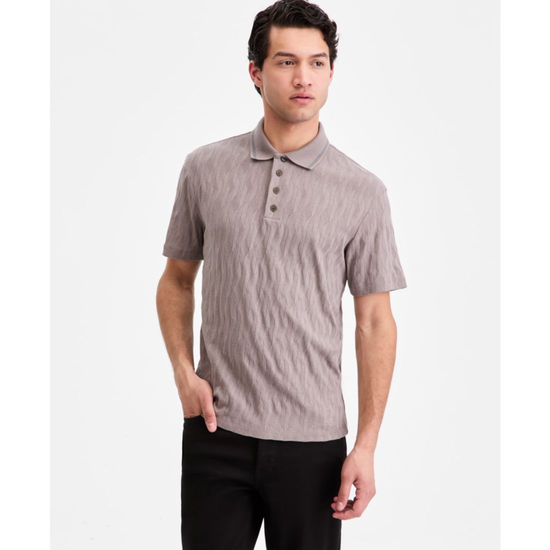Hugo Boss Men's Cotton Jacquard Short-Sleeve Polo Shirt