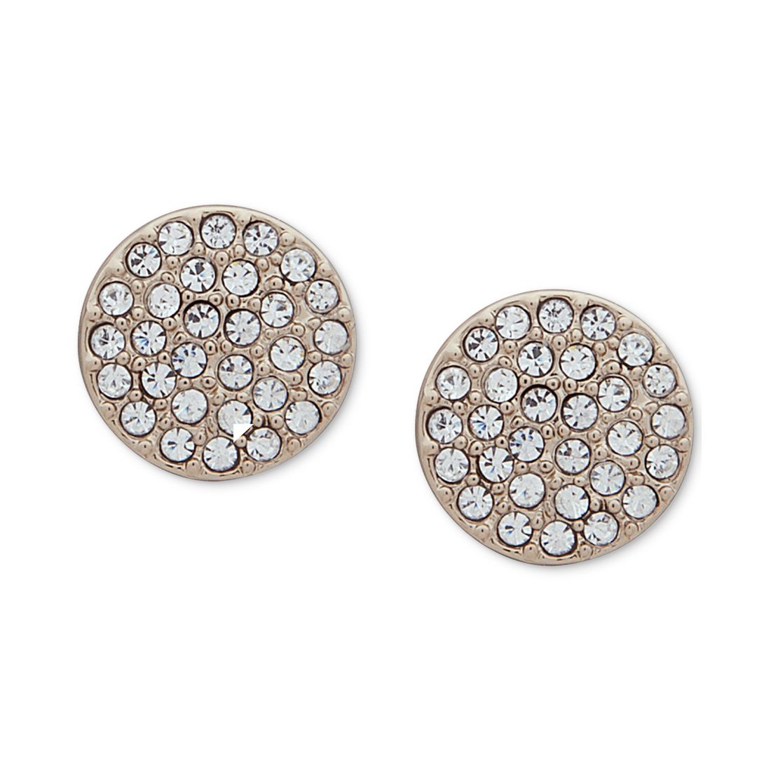 Dkny Pave Disc Stud Earrings