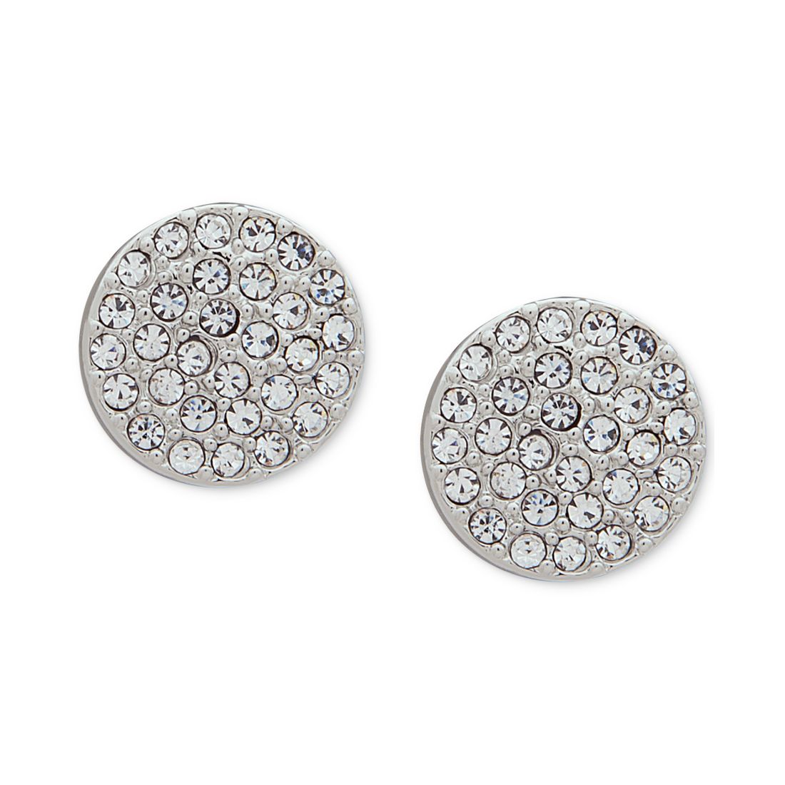 Dkny Pave Disc Stud Earrings