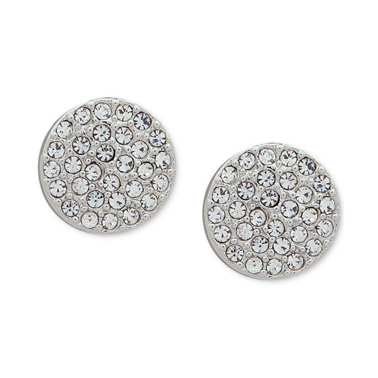 Dkny Pave Disc Stud Earrings