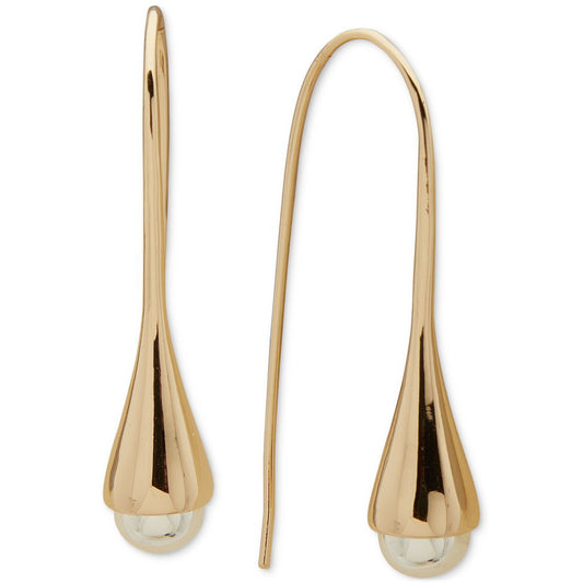 Dkny Two-Tone Bead-Tipped Threader Earrings