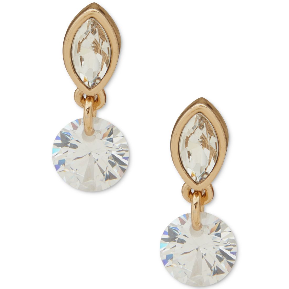 Dkny Marquise Stone Crystal Drop Stud Earrings