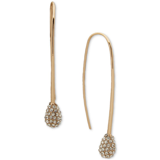 Dkny Pave Pear-Shape Threader Earrings