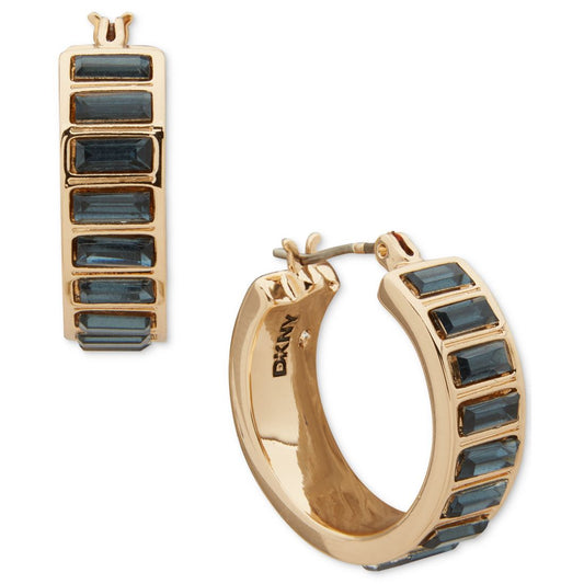 Dkny Polished Stone Hoop Earrings