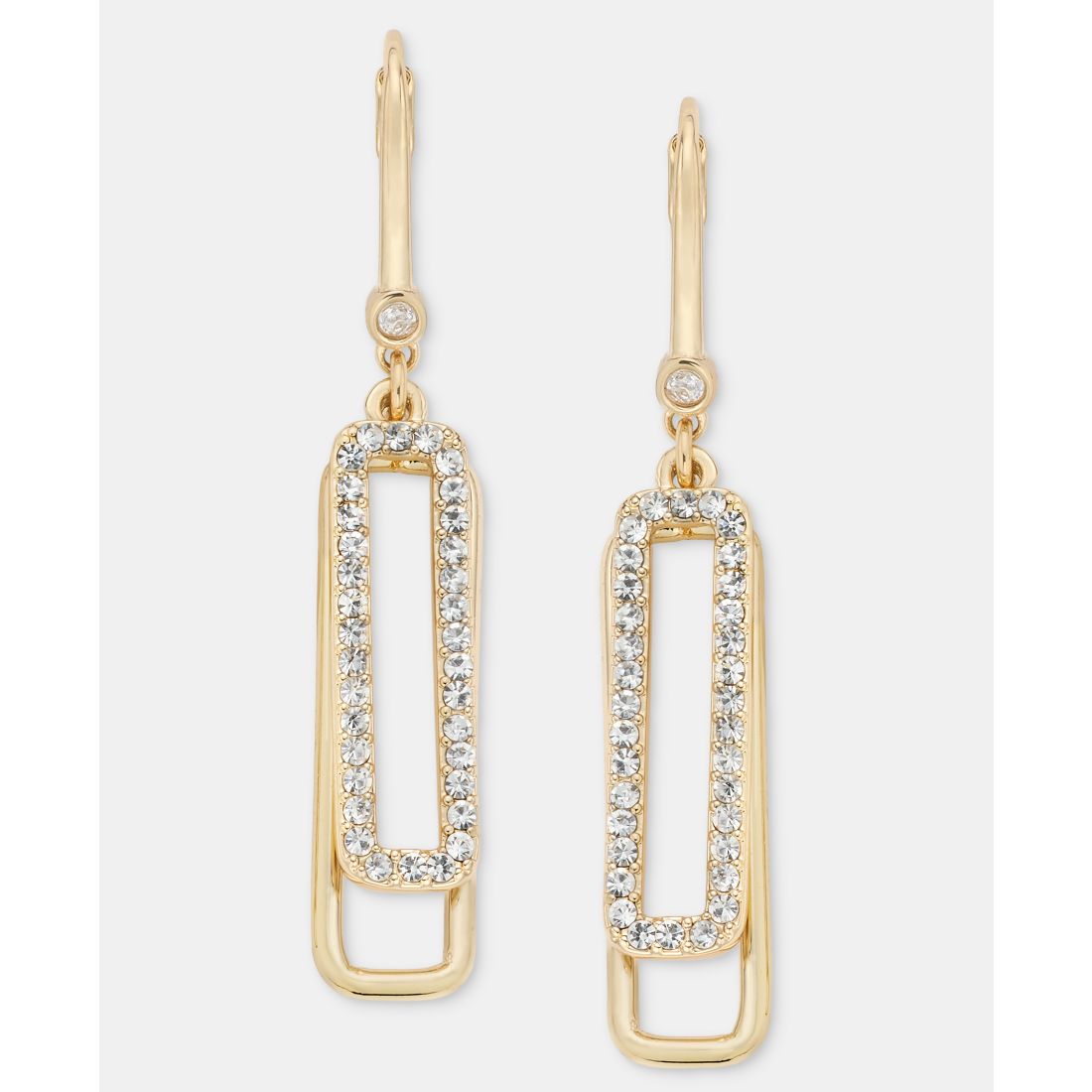 Dkny Pave Shaky Link Drop Earrings