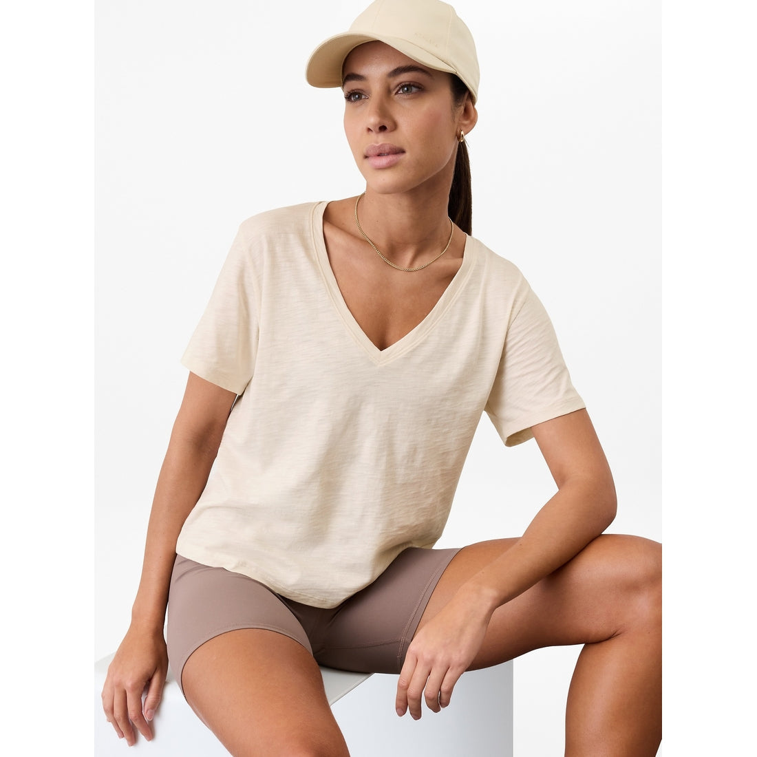 Women's Essential Slub V-Neck Tee