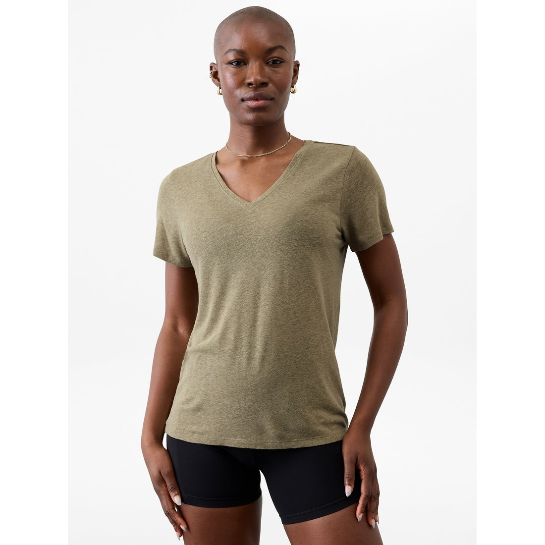 Women's Getaway Linen Blend V-Neck Tee